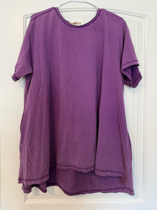 Peach Love Tops - NWOT Peach Love California Purple Mineral Wash High-Low Tunic/T-Shirt Dress